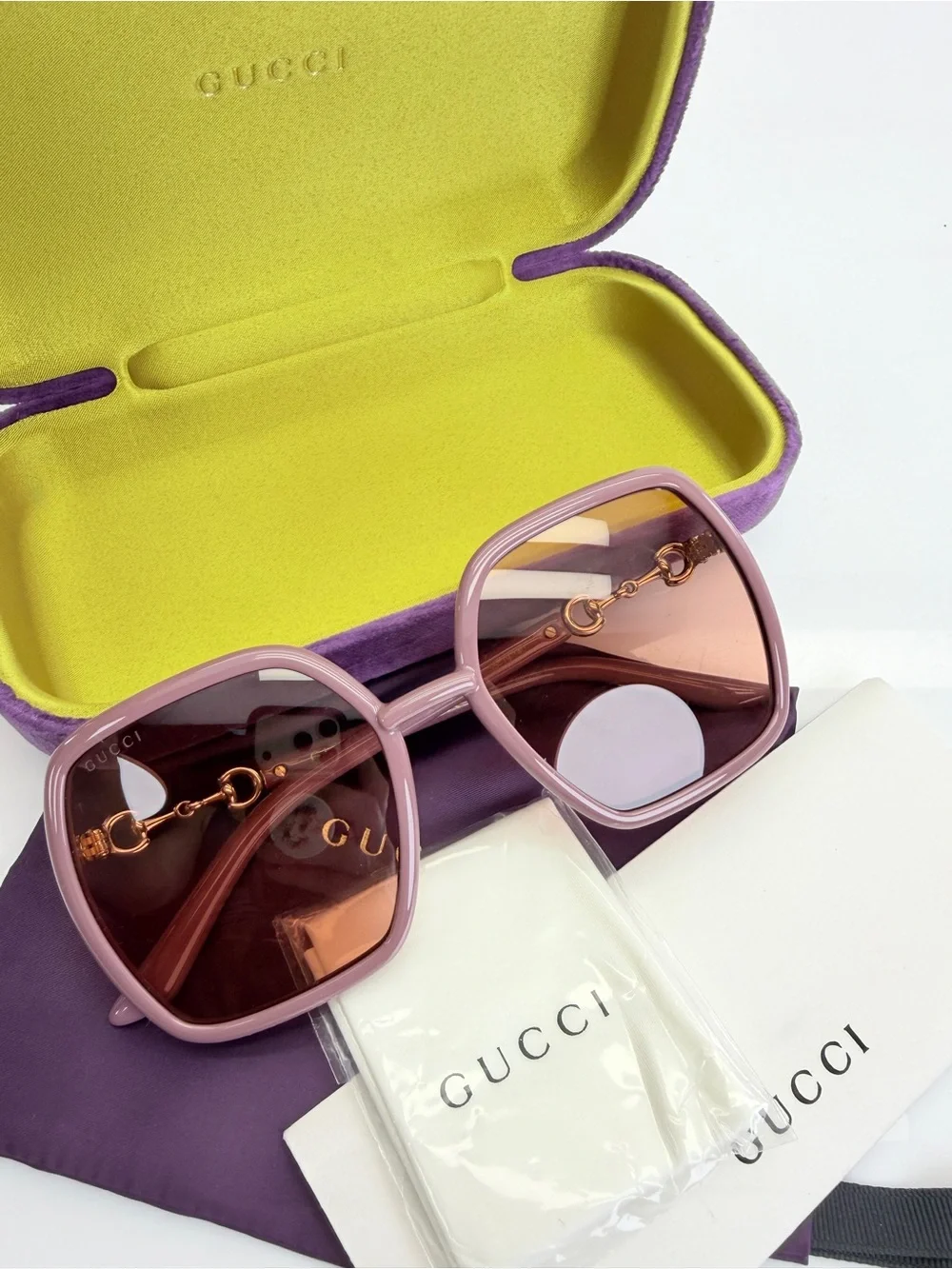 Gucci Horsebit Geometric Square Frame Sunglasses Gg0890s
